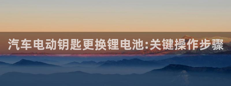优发国际是真的吗：汽车电动钥匙更换锂电池:关键操作步骤